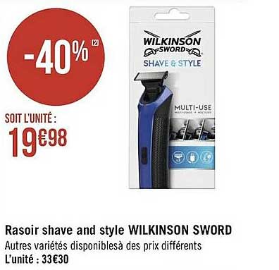 rasoir shave and style wilkinson sword