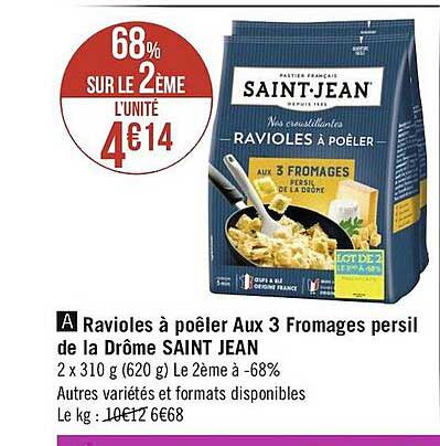 ravioles à poêler aux 3 fromages persil de la drôme saint jean