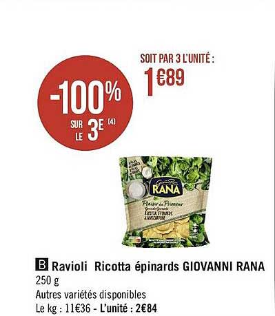 ravioli ricotta épinards giovanni rana