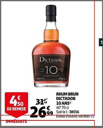 rhum brun dictador 10 ans