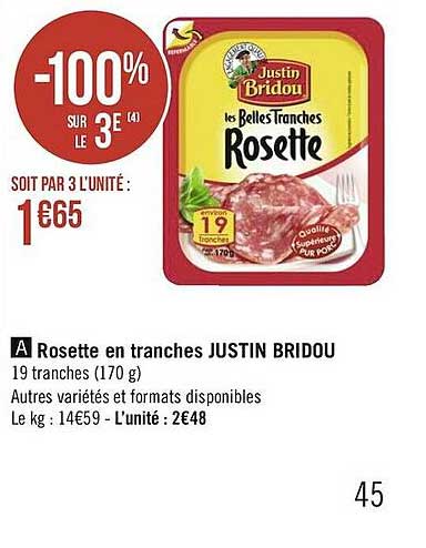 rosette en tranches justin bridou