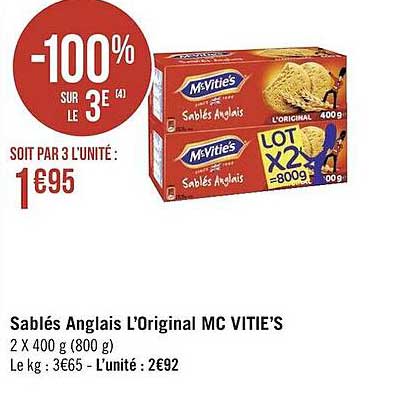 sablés anglais l'original mc vitie's
