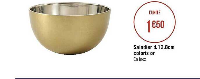 saladier d. 12.8 cm coloris or