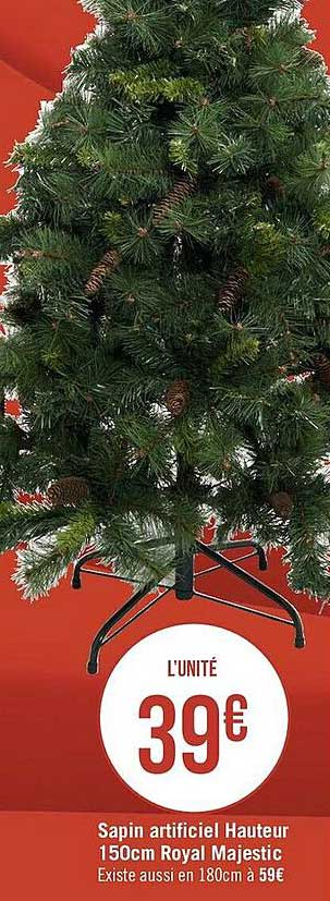 sapin artificiel hauteur 150 cm royal majestic