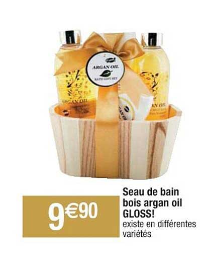 seau de bain bois argan oil gloss!