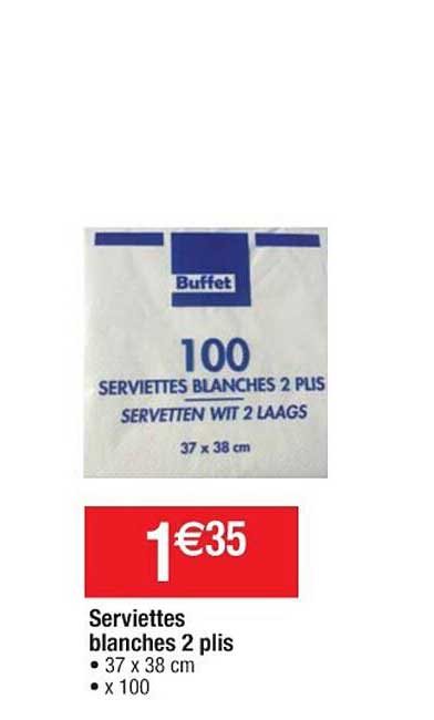 serviettes blanches 2 plis