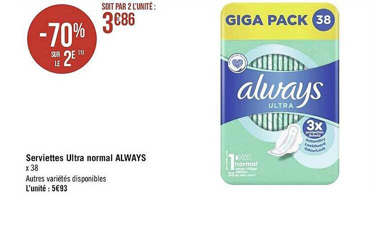Serviettes Ultra Normal Always