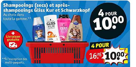 shampooings (secs) et après-shampooings gliss kur et schwarzkopf