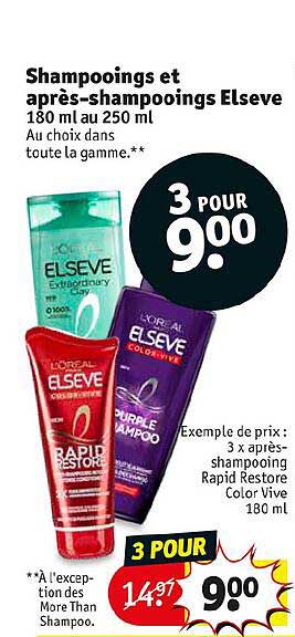 shampooings et après-shampooings elsève