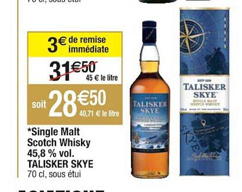 single malt scotch whisky 45,8% vol. talisker skye