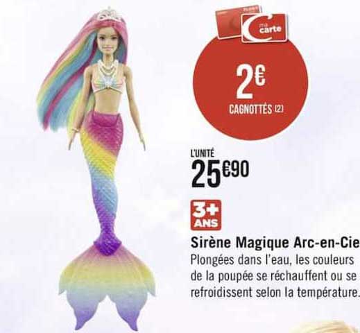 sirène magique arc-en-ciel