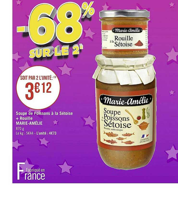 soupe de poissons à la sétoise + rouille marie-amélie