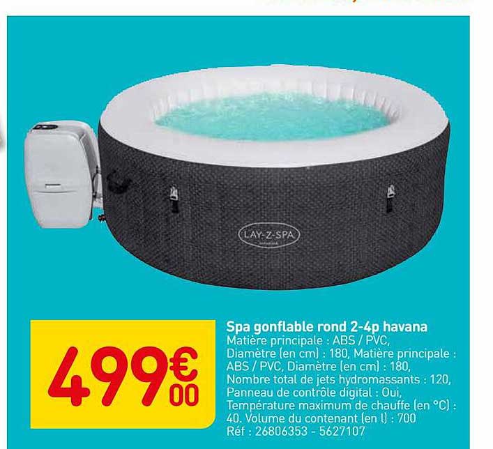 spa gonflable rond 2-4p havana