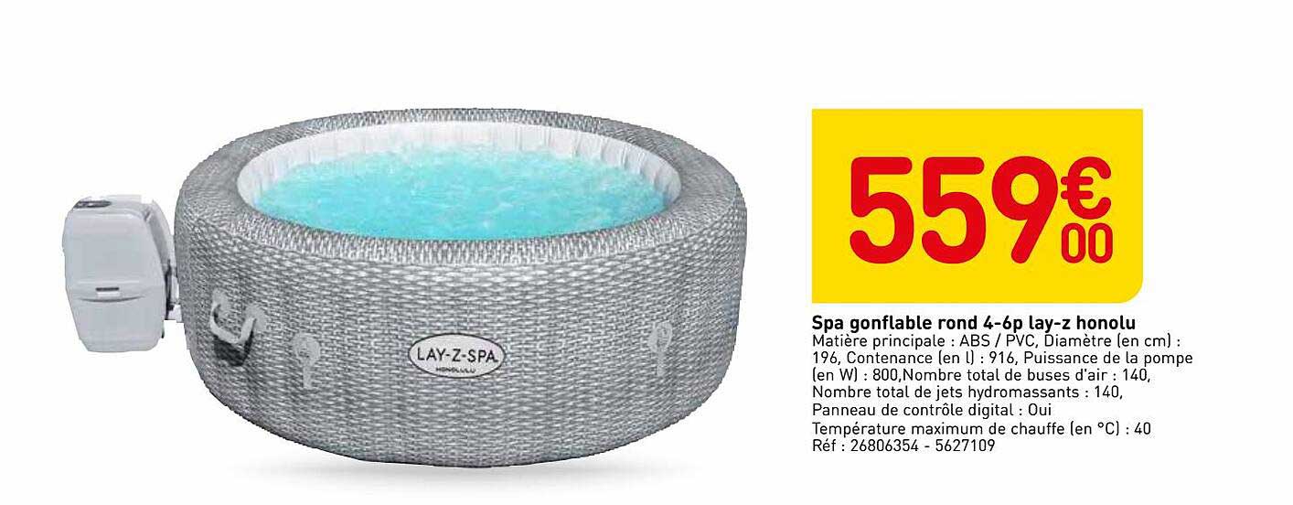 spa gonflable rond 4-6p lay-z honolu