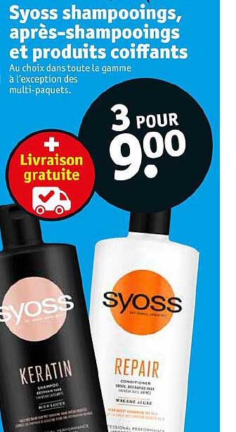 syoss shampooings, après-shampooings et produits coiffants