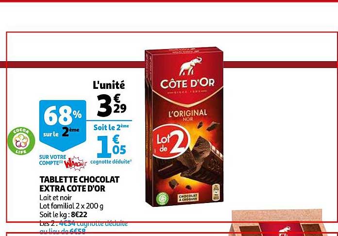 Tablette Chocolat Extra Côte D'or