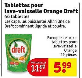 tablettes pour lave-vaisselle orange dreft