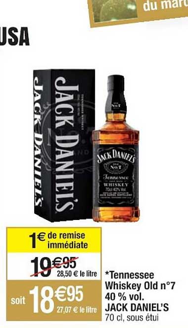 tennessee whiskey old n°7 40% vol. jack daniel's