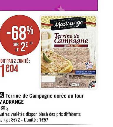 terrine de campagne dorée au four madrange