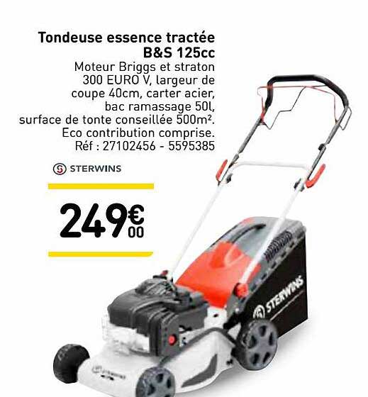 tondeuse essence tractée b&s 125cc