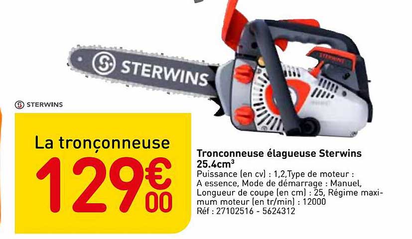 tronçonneuse élaqueuse sterwins 25.4 cm3