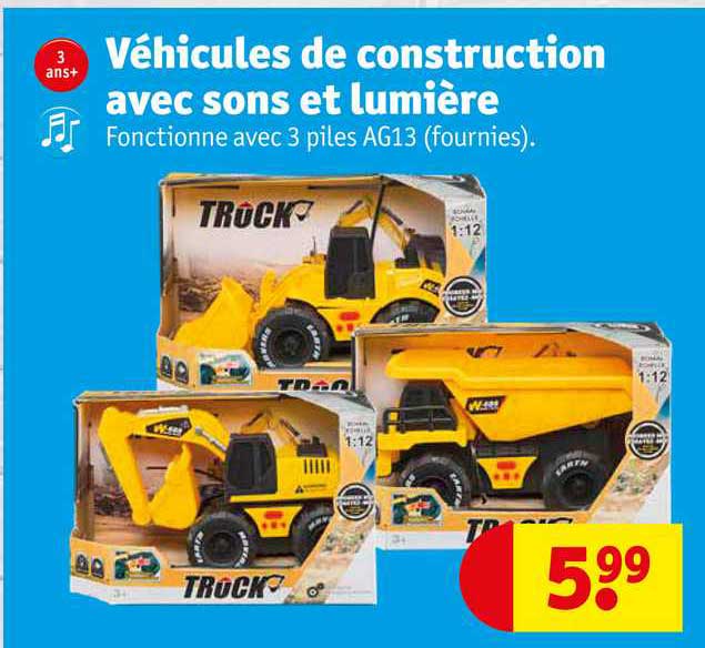 véhicules de construction avec sons et lumière