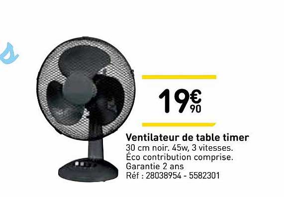ventilateur de table timer
