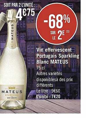 vin effervescent portugais sparkling blanc mateus