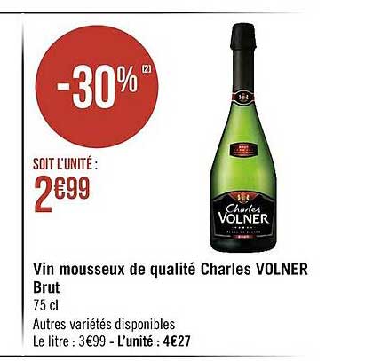 vin mousseux de qualité charles volner brut