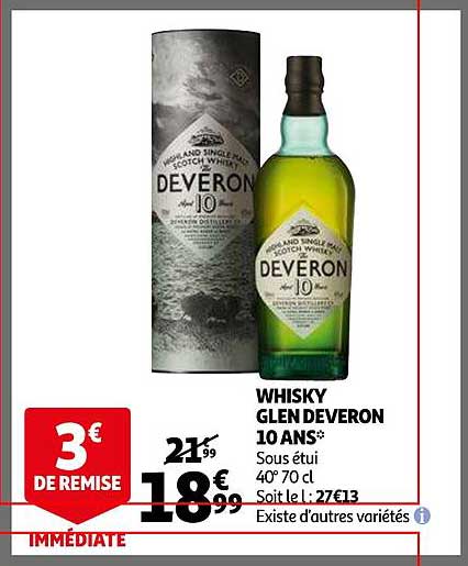 whisky glen deveron 10 ans