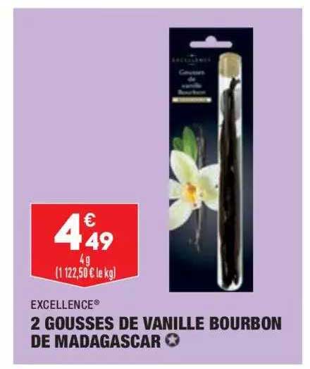 2 gousses de vanille bourbon de madagascar excellence