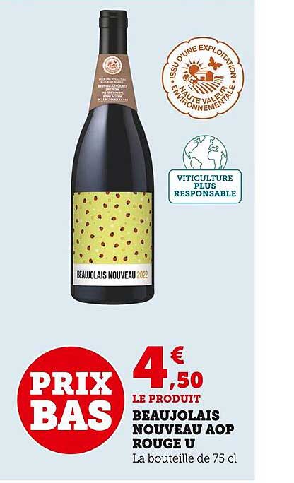 beaujolais nouveau aop rouge u