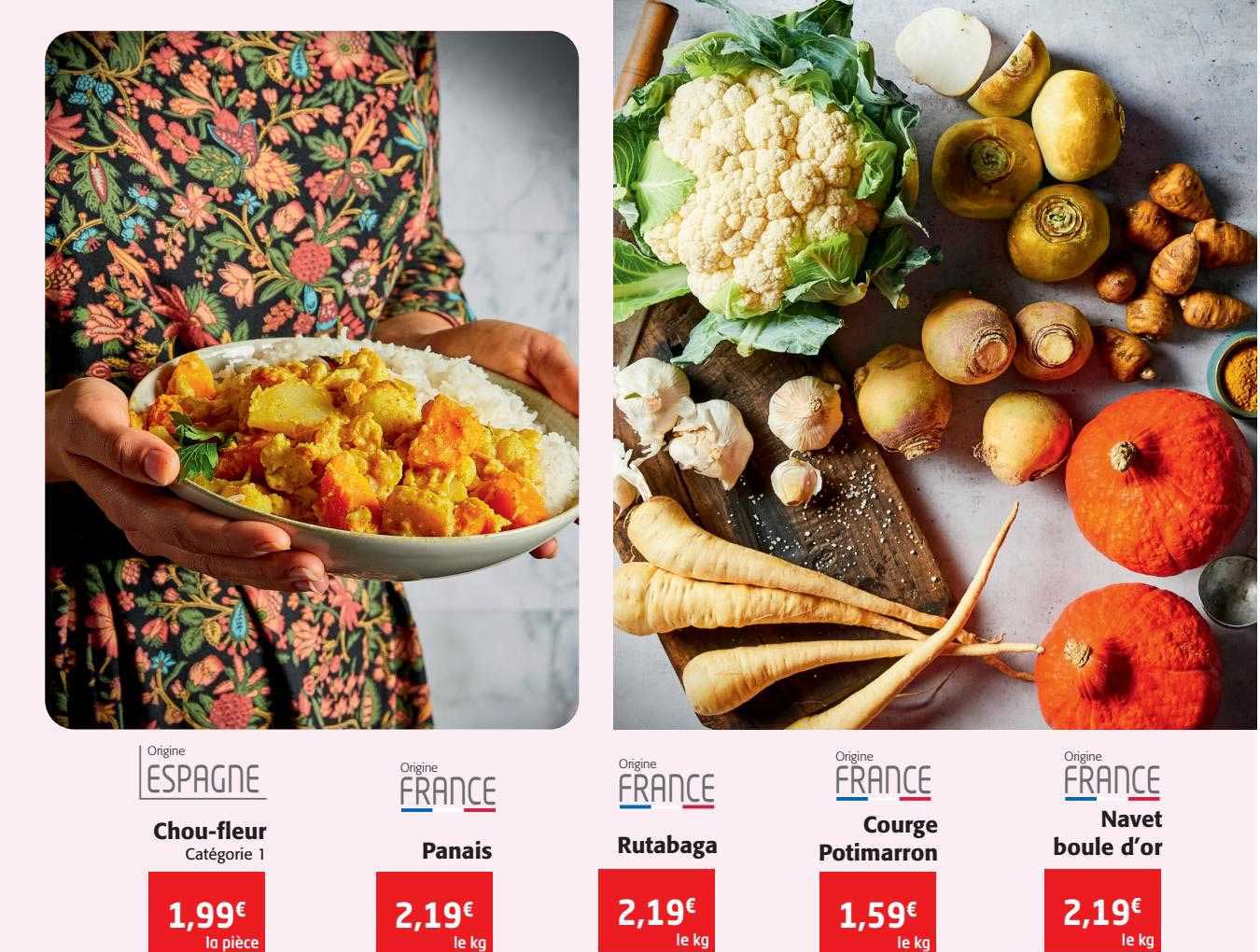 chou-fleur, panais, rutabaga, courge, navet