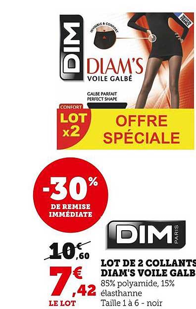 lot de 2 collants diam's voile galb dim paris
