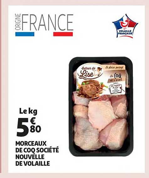 morceaux de coq société nouvelle de volaille
