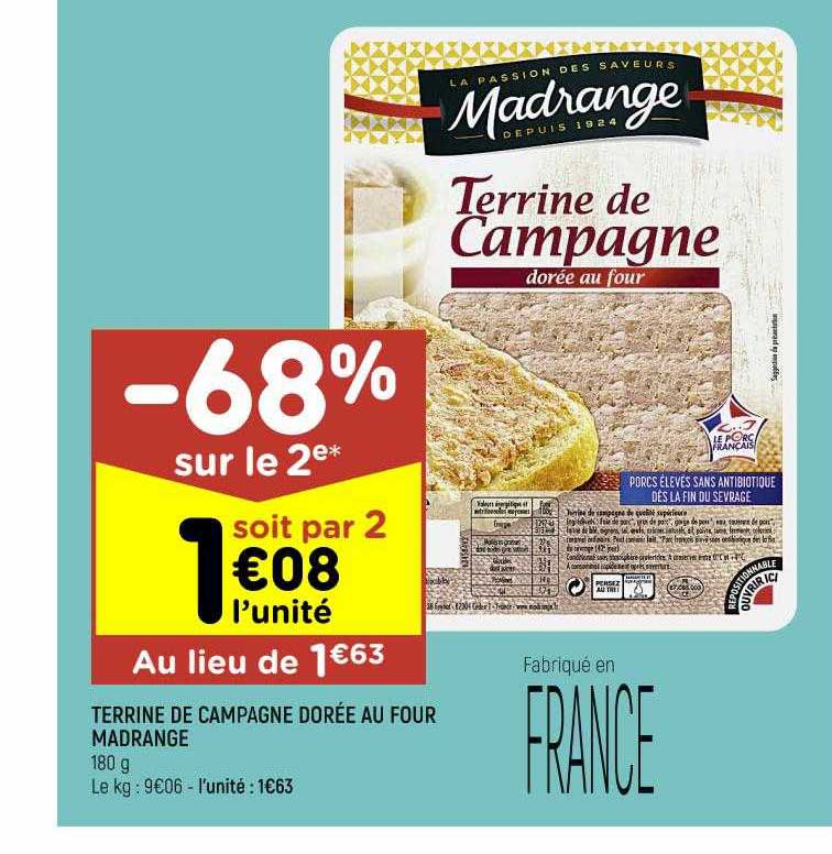 terrine de campagne dorée au four madrange