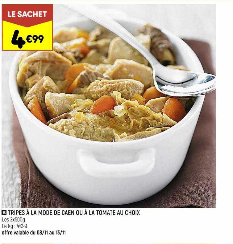 Tripes à La Mode De Caen Ou à La Tomate Au Choix