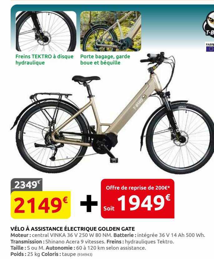 vélo à assistance électrique golden gate