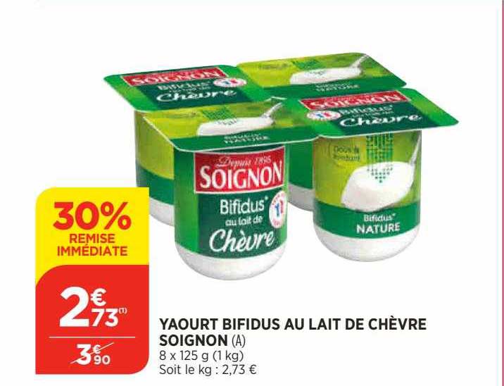 Yaourt Bifidus Au Lait De Chèvre Soignon