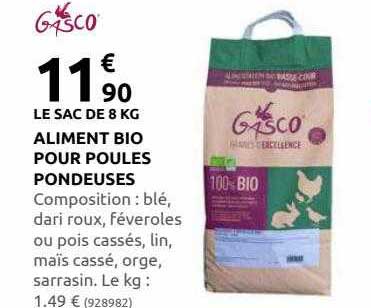 aliment bio pour poules pondeuses gasco