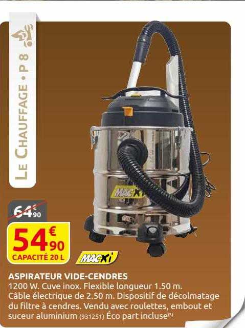 aspirateur vide-cendres macxi