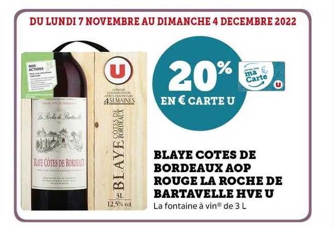 blaye côtes de bordeaux aop rouge la roche de bartavelle hve u