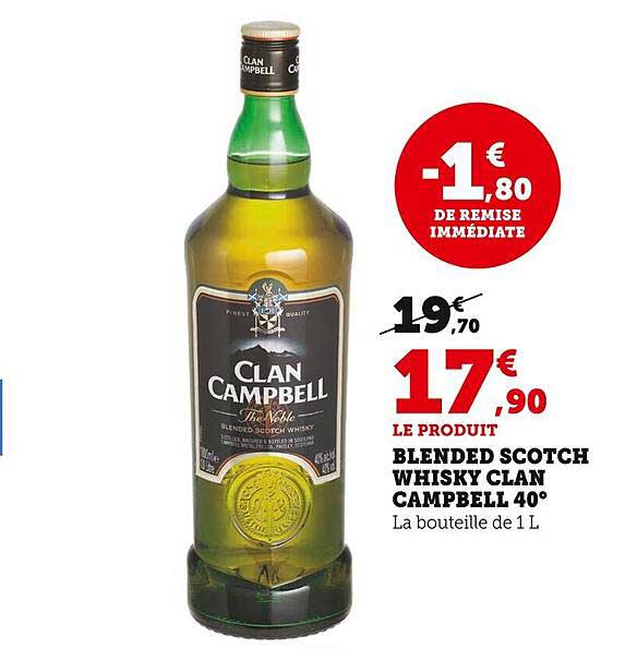 blended scotch whisky clan campbell 40°