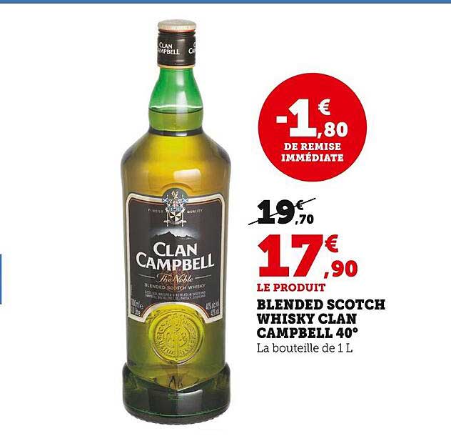 blended scotch whisky clan campbell 40°