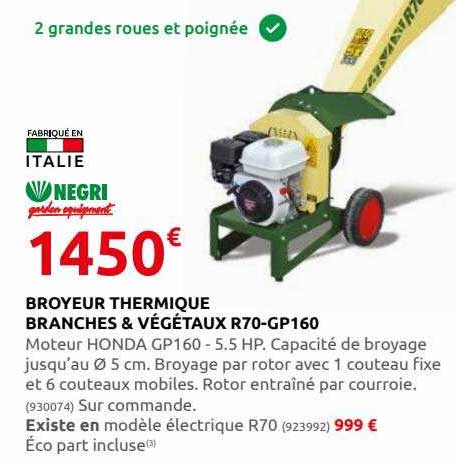 broyeur thermique branches & végétaux r70-gp160 negri