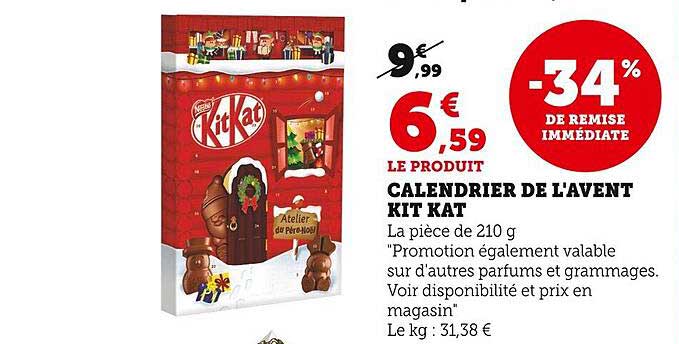 calendrier de l'avent kit kat