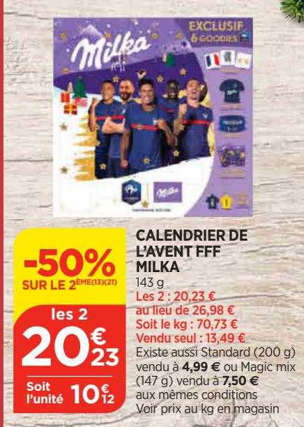calendrier de l'avent milka