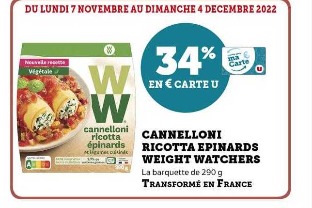 cannelloni ricotta épinards weight watchers