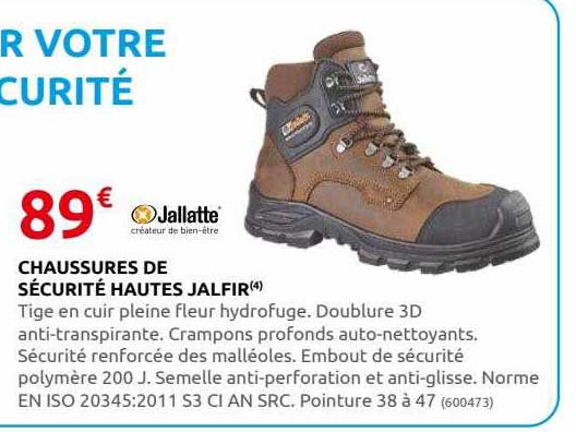 chaussures de sécurité hautes jalfir jallatte