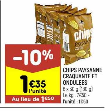 chips paysanne craquante et ondulées